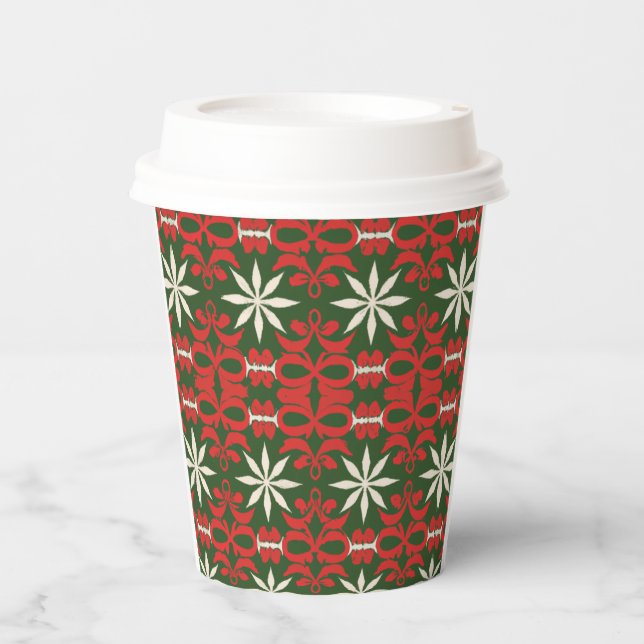 Vasos De Papel Vintage Christmas/winter con estampado (Anverso)