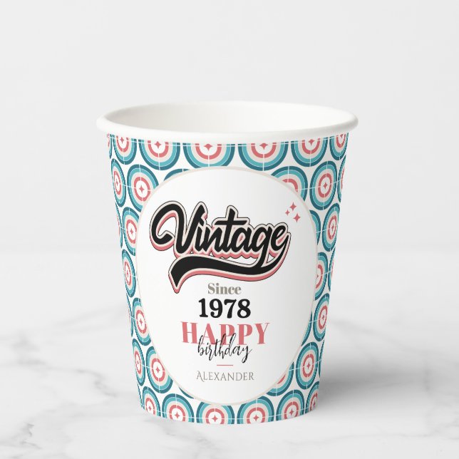 Vasos De Papel Vintage desde 1978 (Anverso)