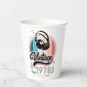 Vasos De Papel Vintage desde audífonos de 1978