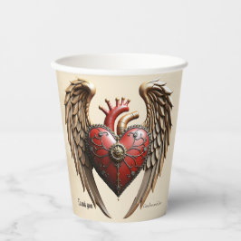 Vasos De Papel Vintage elegance: an elegant clock and heart