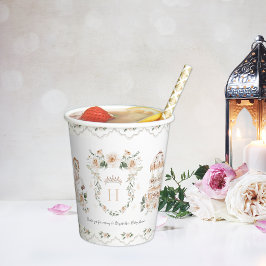 Vasos De Papel Vintage Elegante | Baby Shower de la Princesita