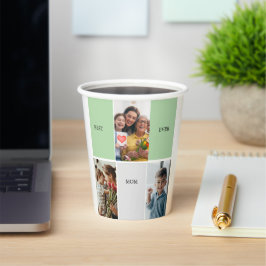 Vasos De Papel Vintage Floral Collage Photo Mother's Day