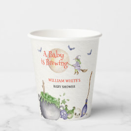 Vasos De Papel Vintage Halloween Brewing Cauldron Baby Shower