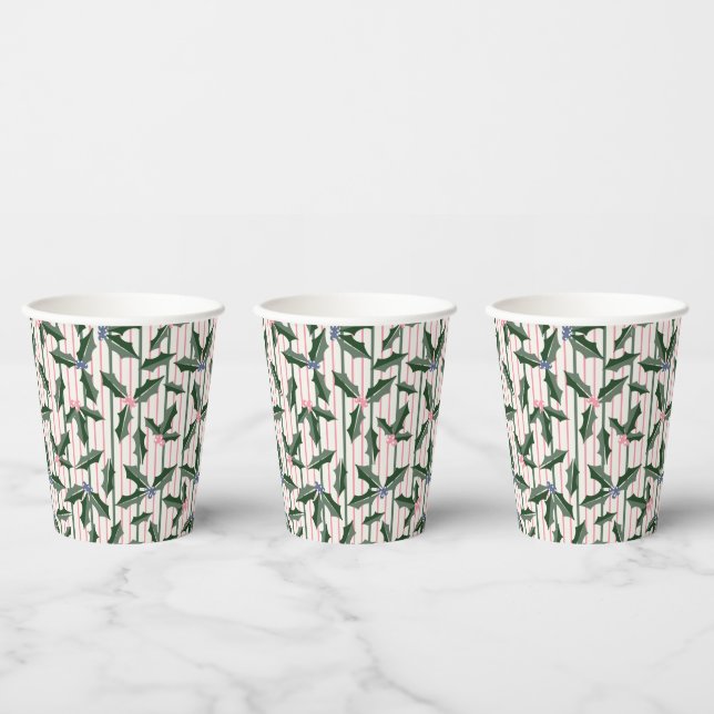 Vasos De Papel Vintage Holly Holiday (Multi)