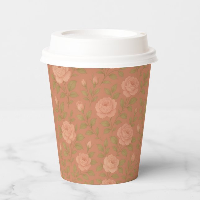 Vasos De Papel Vintage Rose Paper Cups (Anverso)