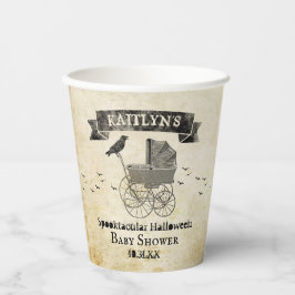 Vasos De Papel Vintage Stroller Halloween Baby Shower