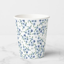 Vasos De Papel Vintage Style print with tiny blue flowers