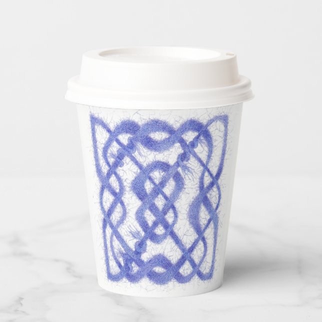 Vasos De Papel VIOLET CELTIC KNOT Cubos de papel (Anverso)