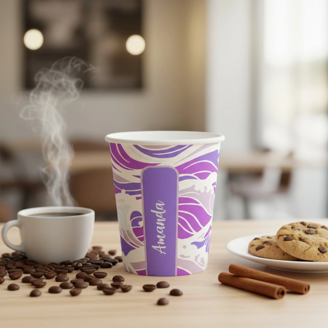 Vasos De Papel Violet Wave Pattern (Subido por el creador)