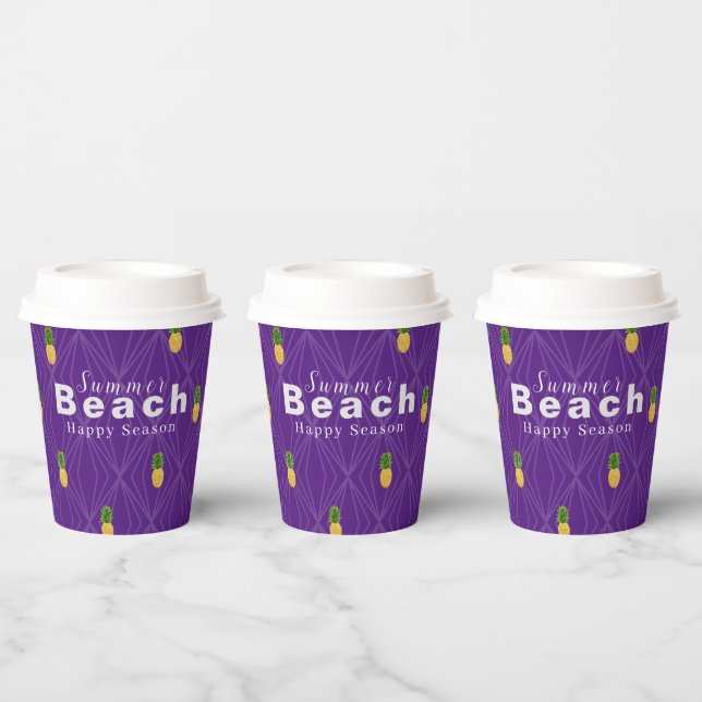 Vasos De Papel Violeta de piña (Multi)