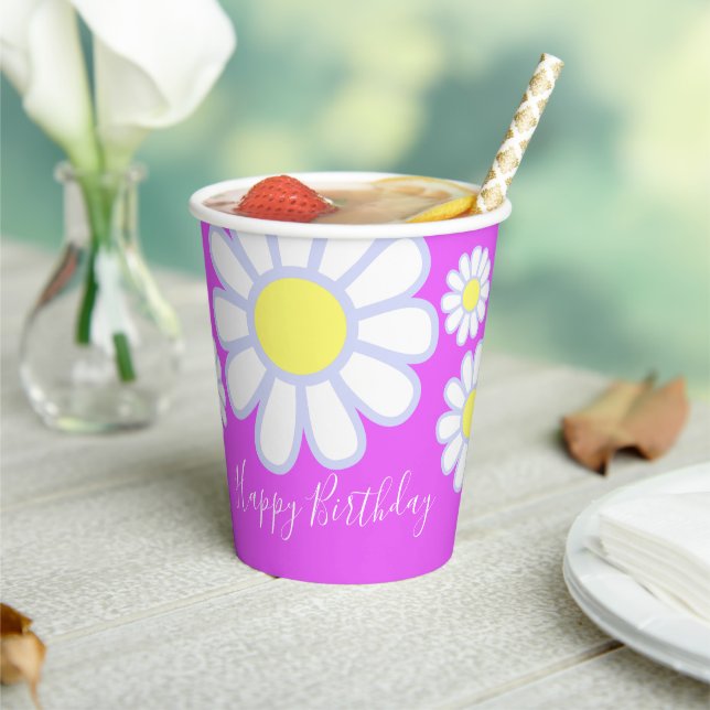 Vasos De Papel Violeta simple de margarita (in situ)