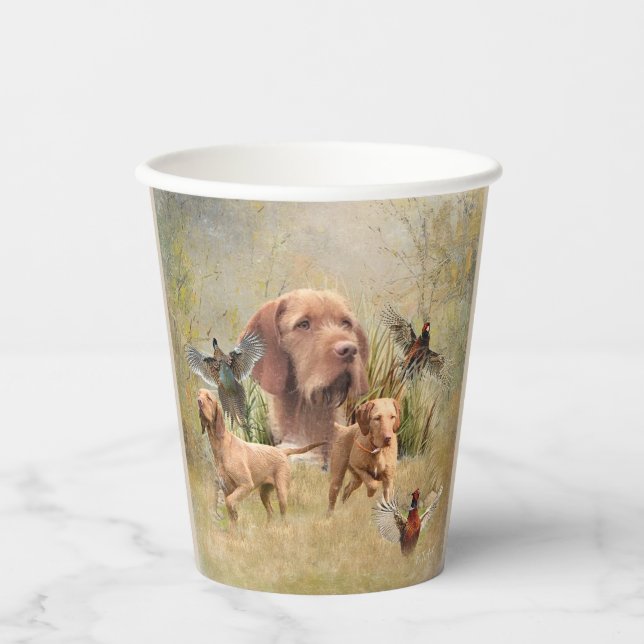 Vasos De Papel Vizsla de cabello alámbrico húngaro (Anverso)