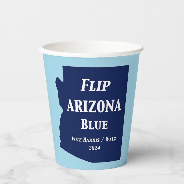 Vasos De Papel Volcar Arizona azul en 2024 (Anverso)