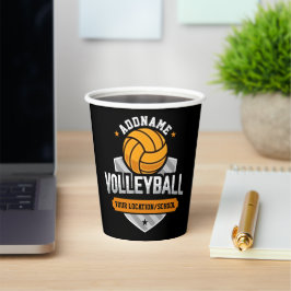 Vasos De Papel Voleibol ADD TEXTO Escuela Varsity Team Player