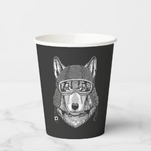 Vasos De Papel Volf Dog Motorcycle Rider