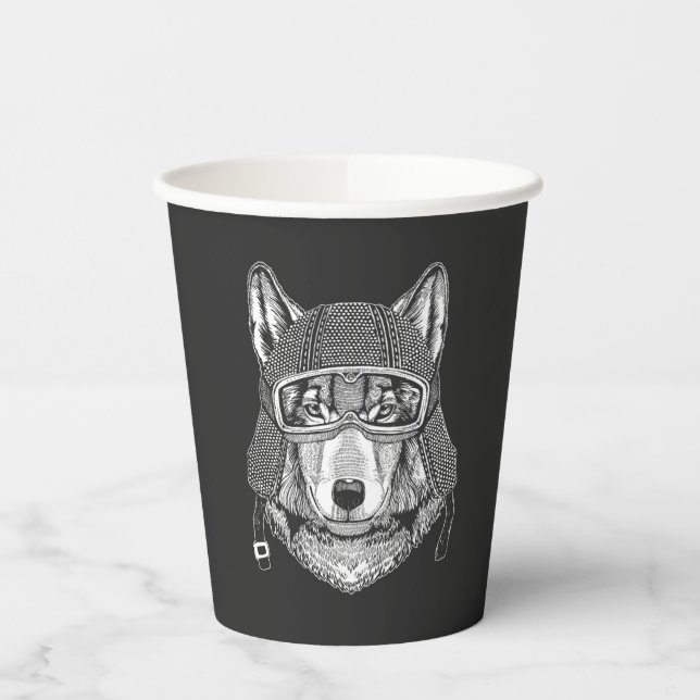 Vasos De Papel Volf Dog Motorcycle Rider (Izquierda)