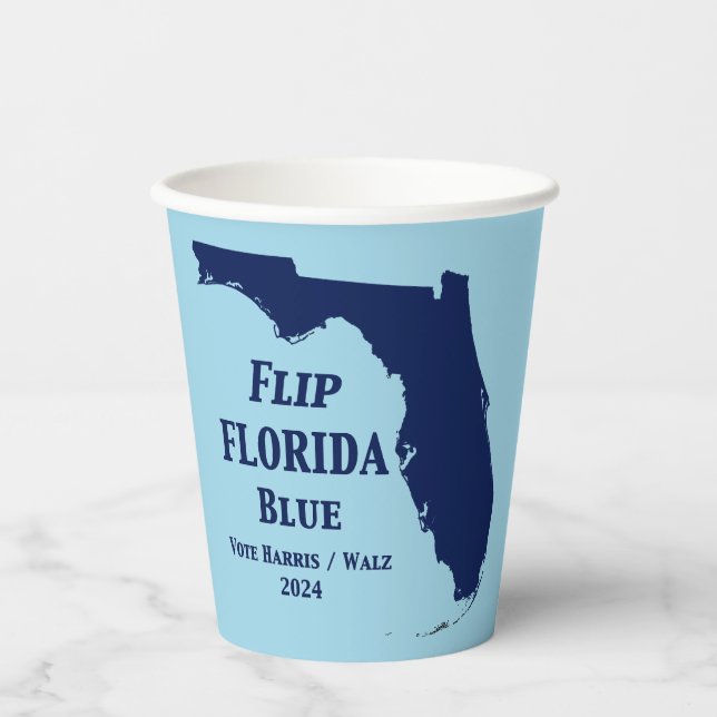 Vasos De Papel Voltear Florida Blue en 2024 (Anverso)