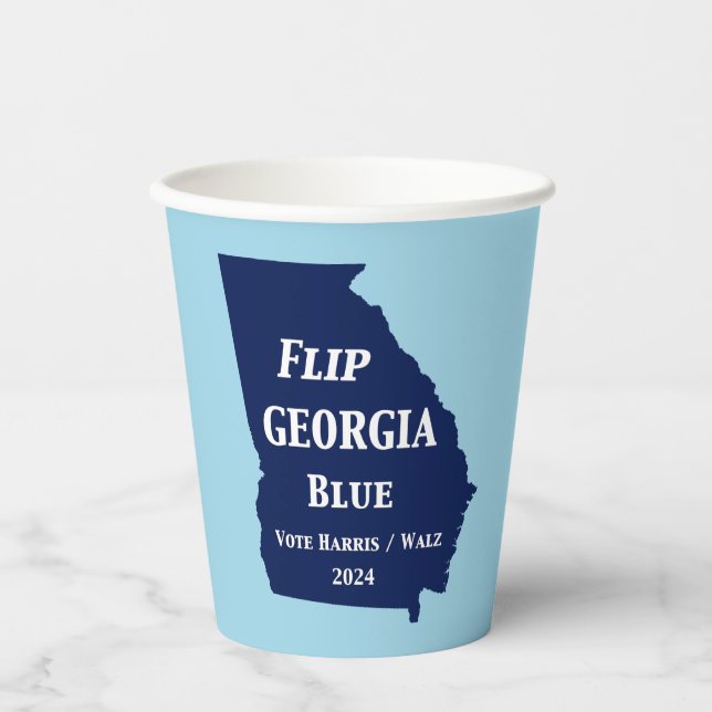 Vasos De Papel Voltear Georgia Blue en 2024 (Anverso)