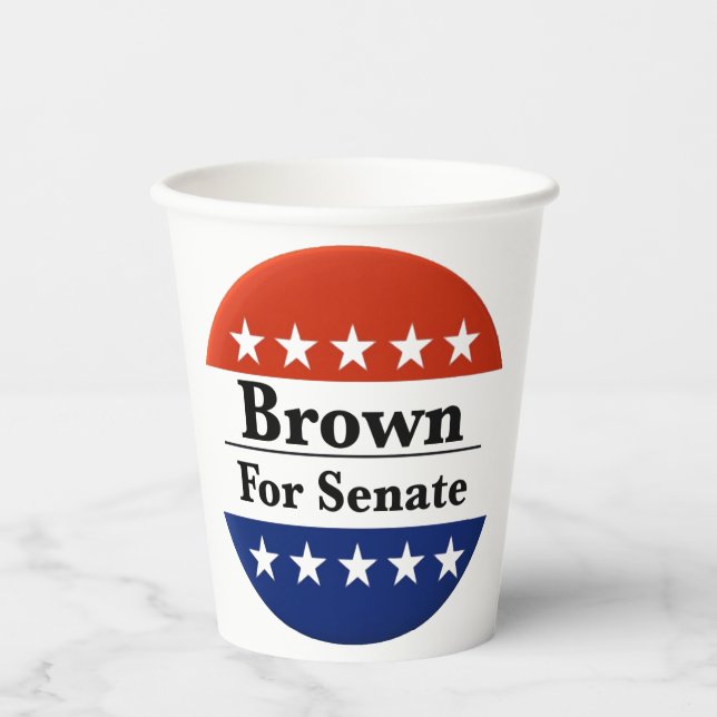 Vasos De Papel Volver a elegir a Sherrod Brown al Senado de los E (Anverso)