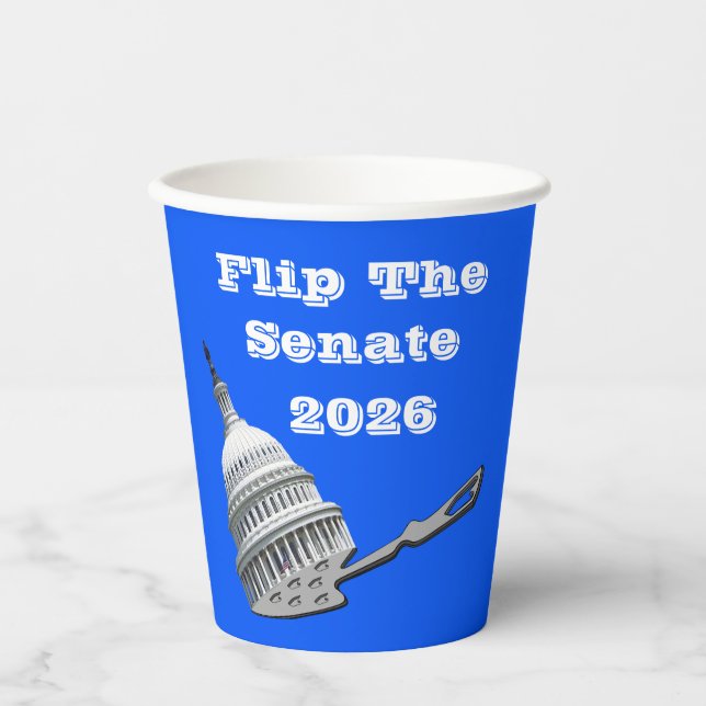 Vasos De Papel Vota Azul en el Senado 2026 (Anverso)
