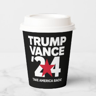 Vasos De Papel Vota Trump Vance 2024 Elección Trump 2024