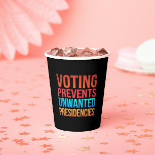 Vasos De Papel Votación previene elecciones presidenciales no des