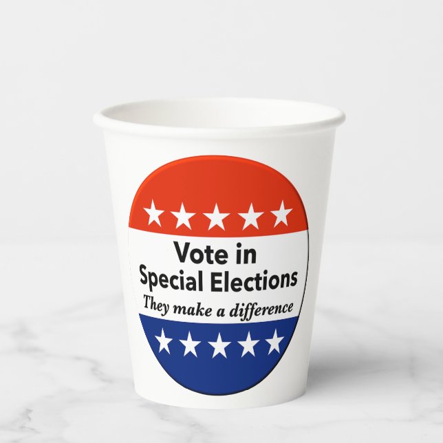 Vasos De Papel Votar elecciones especiales (Anverso)