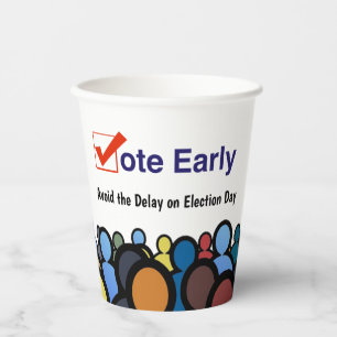 Vasos De Papel Votar temprano