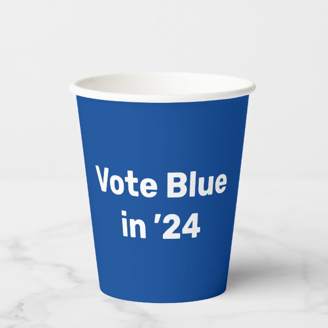 Vasos De Papel Voto azul en 2024 (Anverso)