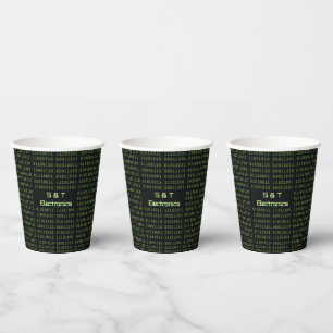 Vasos De Papel Voz personalizada del equipo de código binario