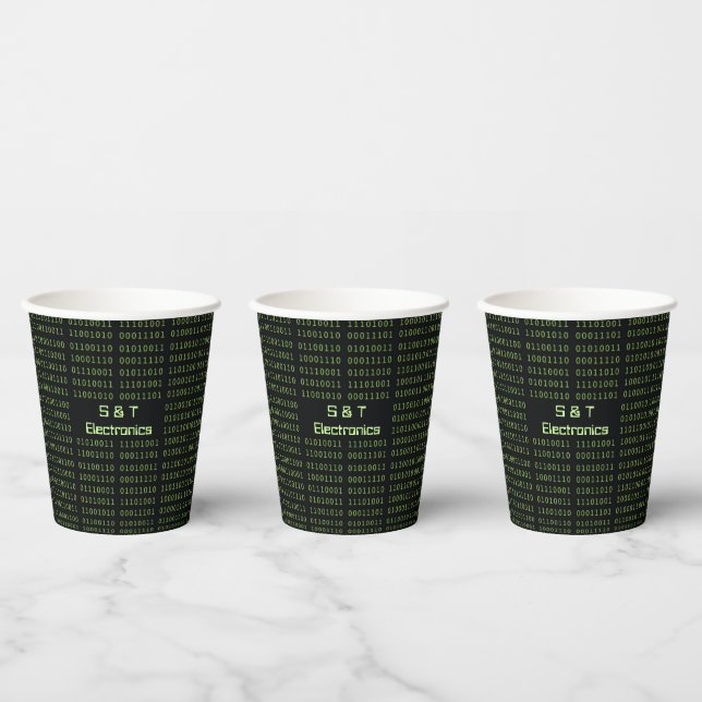 Vasos De Papel Voz personalizada del equipo de código binario (Multi)