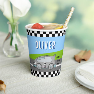 Vasos De Papel Vroom Vroom Carreras Car Road Boy Fiesta de cumple