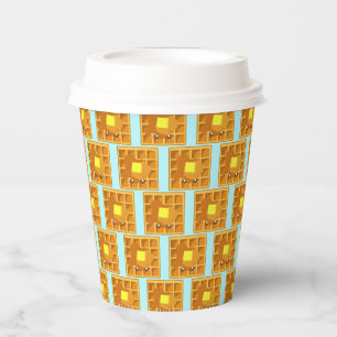 Vasos De Papel Waffle Cuerdo Con Mantequilla Y Jarabe