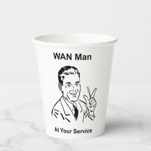 Vasos De Papel WAN Man At Your Service Retro Tech