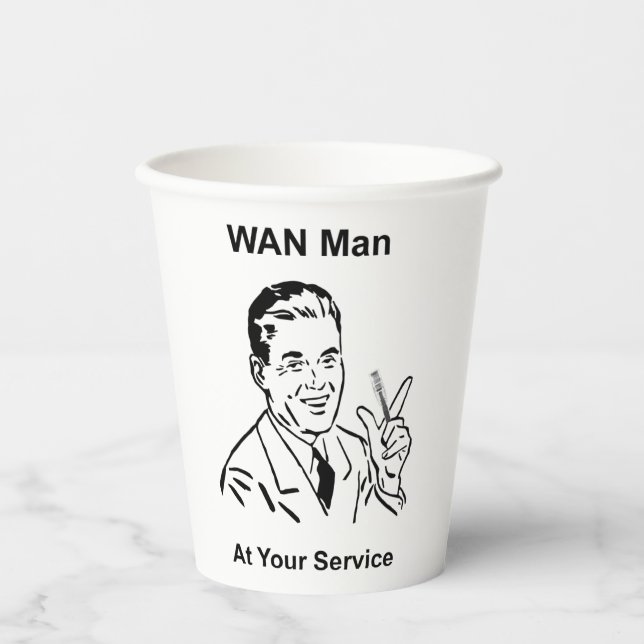Vasos De Papel WAN Man At Your Service Retro Tech (Anverso)