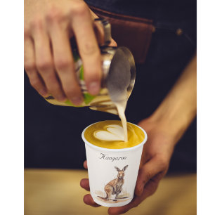 Vasos De Papel Wanderer de Outback: personalizado canguro acuarel