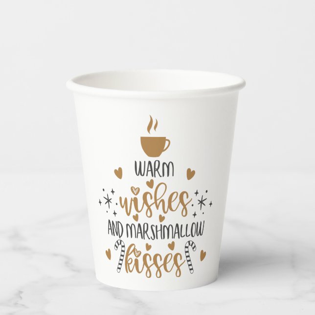Vasos De Papel Warm Wishes and Marshmallow Kisses Paper cup (Anverso)