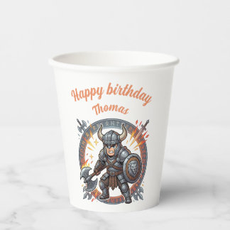 Vasos De Papel Warrior Fighter Knight Anime Chibi Gamer Birthday