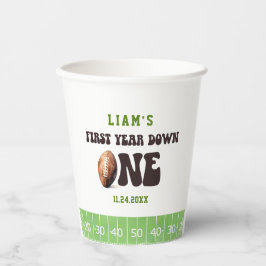 Vasos De Papel Watercolor Baby Boy Fútbol Primer Año Abajo