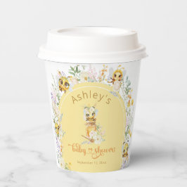Vasos De Papel Watercolor Bee Baby Shower Paper Cup