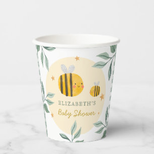 Vasos De Papel Watercolor Bee Honey Sweet Baby Shower