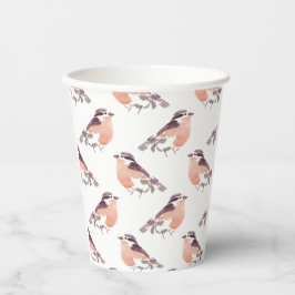 Vasos De Papel Watercolor Bird Pattern Coffps