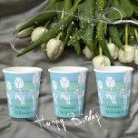 Vasos De Papel Watercolor Blue Birthday Kids Tulip Paper cup<br><div class="desc">Hermosas tazas de papel acuarela para la fiesta de cumpleaños de una niña con tulipanes sobre un fondo degradado azul. Este diseño se ajusta a la invitación principal para un chica con un gato sobre bonitos tulipanes rosas. El fondo de la invitación principal será azul. Puede actualizar el texto a...</div>