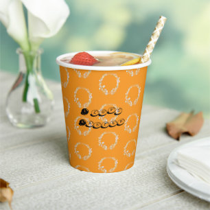 Vasos De Papel Watercolor Bunny Wreath Easter Party Paper Cups