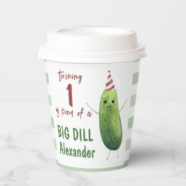 Vasos De Papel Watercolor Cucumber Big Dill Birday Party