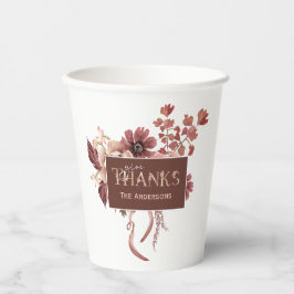 Vasos De Papel Watercolor Día de Acción de Gracias Botánico Flora