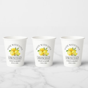 Vasos De Papel Watercolor Lemons Boda Love Limoncello