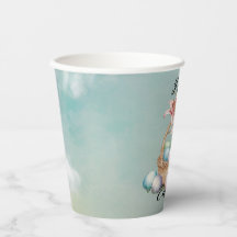 Watercolor Lily y Huevos Pastel con conejo en cest