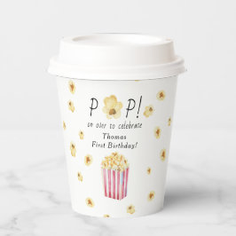 Vasos De Papel Watercolor Popcorn Kids Birthday Fiesta