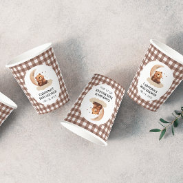 Vasos De Papel Watercolor Teddy oso ducha de bebé neutra de géner